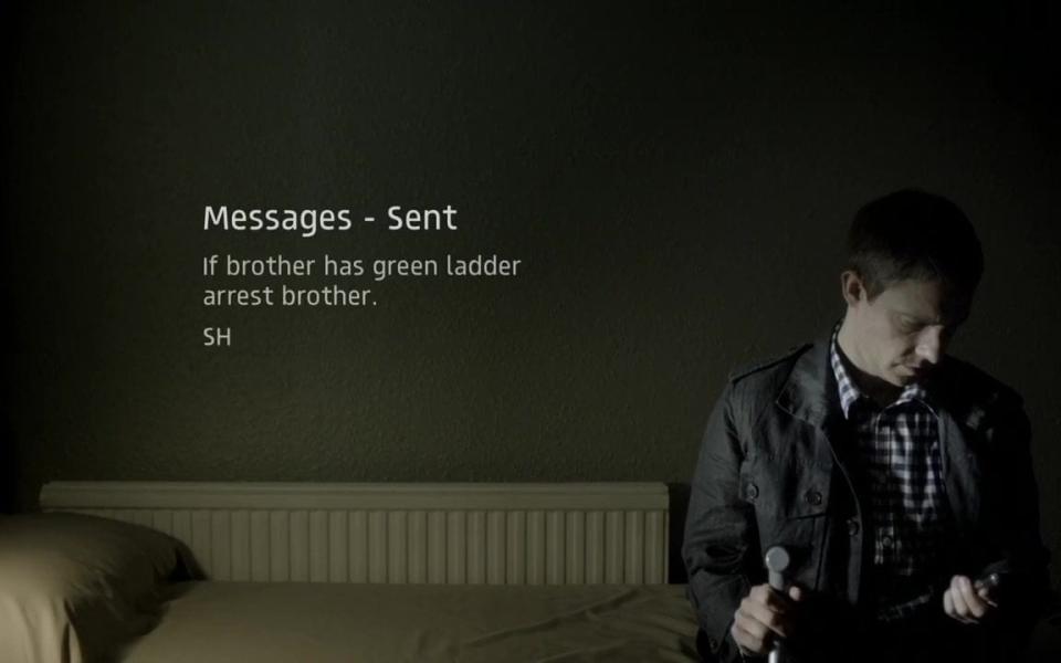 Sherlock's unique text message filming technique in action