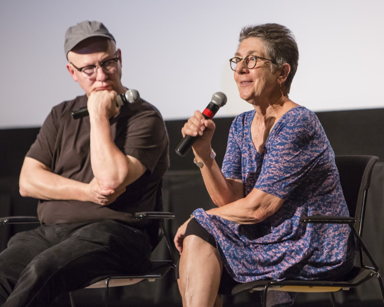 Filmmakers Steven Bognar and Julia Reichert at the Wexner Center for the Arts in 2019.