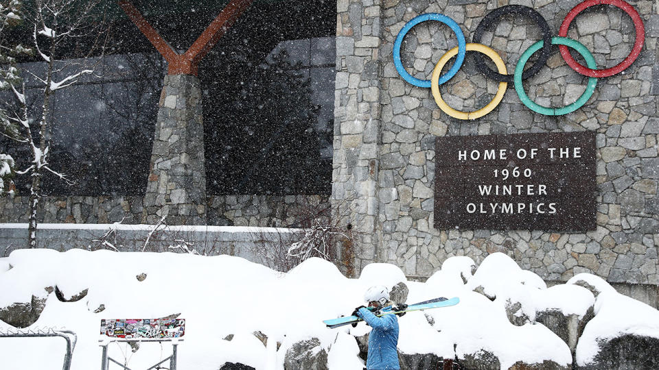 A skier, pictured here at the Squaw Valley Resort in Olympic Valley.