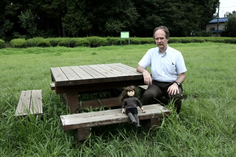 American John Gomez at a park where he used to go with his child in Higashi Kurume city, western Tokyo