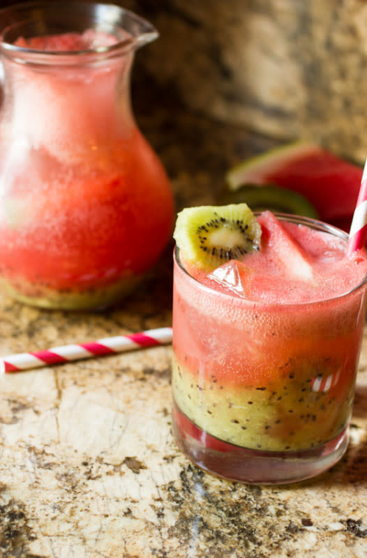 <p>Girl in the Little Red Kitchen</p><p>This is the perfect drink to sip on by the pool!</p><p><strong>Get the recipe: <a href="http://girlinthelittleredkitchen.com/2014/07/kiwi-watermelon-spritzer/" rel="nofollow noopener" target="_blank" data-ylk="slk:Kiwi Watermelon Spritzer;elm:context_link;itc:0;sec:content-canvas" class="link ">Kiwi Watermelon Spritzer</a></strong></p>