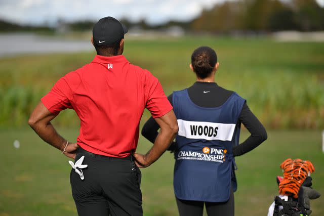 <p>Ben Jared/PGA TOUR via Getty</p> Tiger Woods and his daughter, Sam, at the PNC Championship on Dec. 17