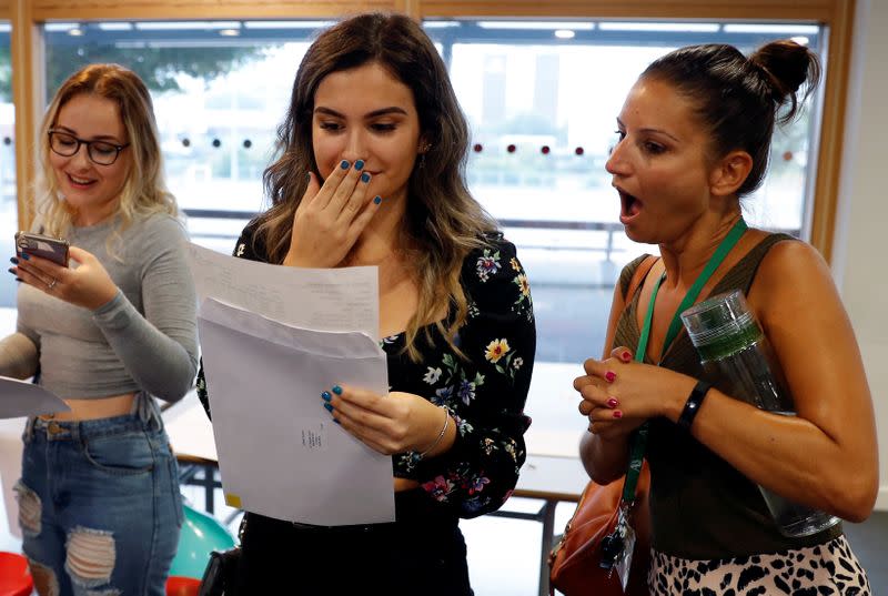 Students receive their A-Level results at Ark Academy in London