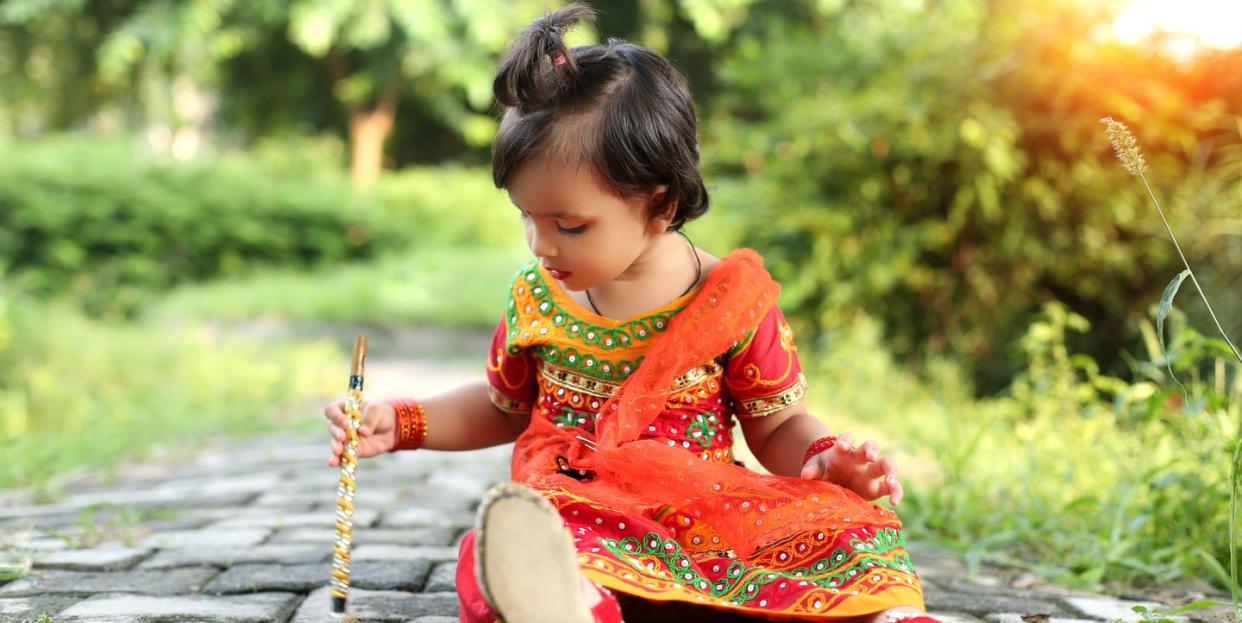 krishna janmashtami 2022 girl in radha costume on janmashtami festival