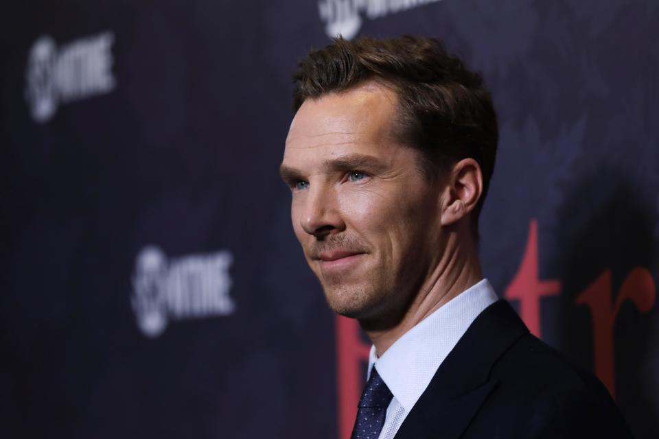 Cast member Benedict Cumberbatch poses at the premiere of the television series "Patrick Melrose" in Los Angeles, California, U.S., April 25, 2018. REUTERS/Mario Anzuoni