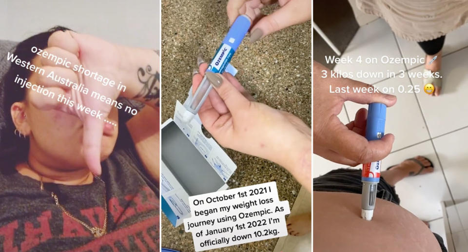 In Australia, Ozempic is only approved by the TGA as a treatment for type 2 diabetes, but thousands are using it to shed kilos instead. Source: TikTok