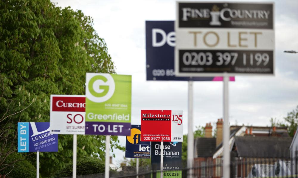 To let signs on a UK street