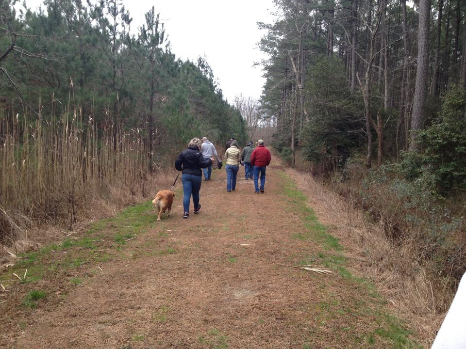 Visitors to Janes Island State Park in Crisfield enjoy a First Day Hike on New Year's Day 2016.