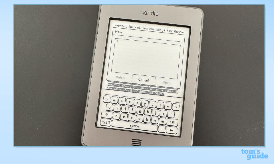 Kindle walkthrough showing how to add notes and highlights to books
