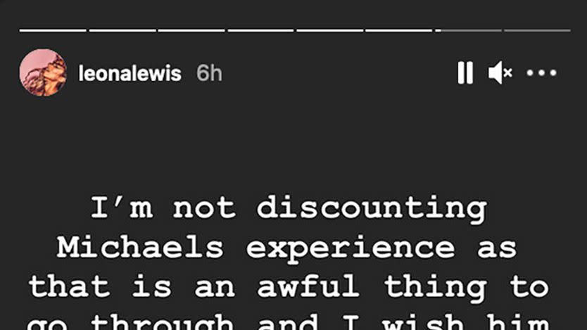 Michael Costello and Leona Lewis IG Story grabs