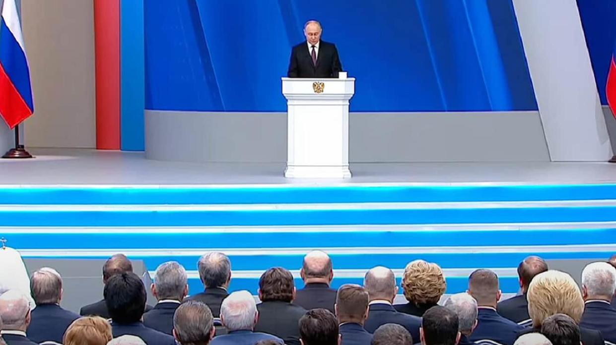 Vladimir Putin at the Federal Assembly, Photo: RBC