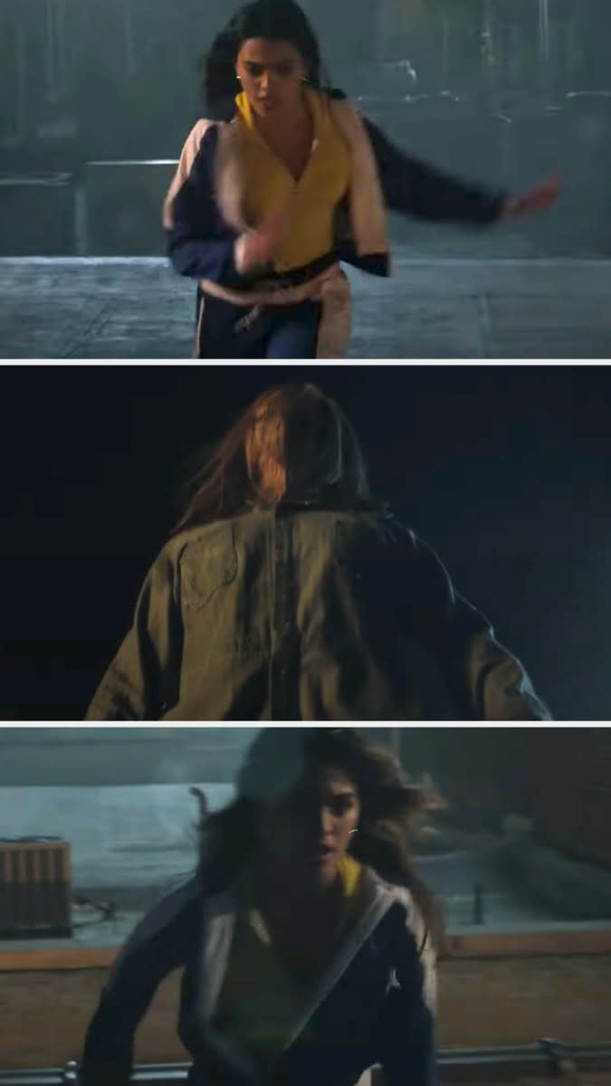 Maia's character being chased