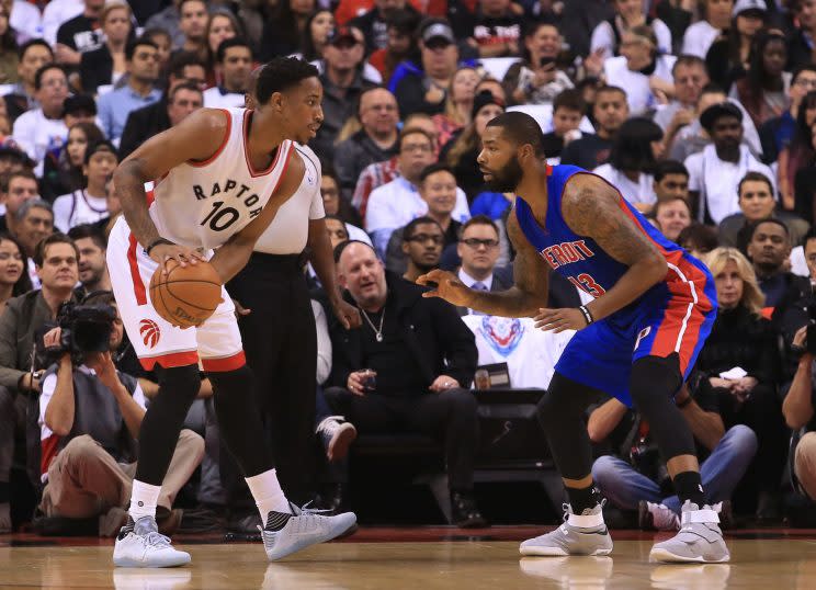 DeMar DeRozan scored 40 against Detroit in his first game of the season. (Getty Images)