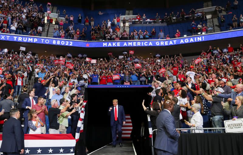 U.S. President Donald Trump holds his first re-election campaign rally in several months in Tulsa, Oklahoma