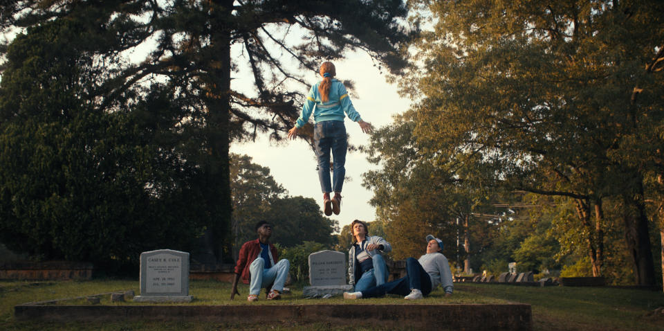 Caleb McLaughlin, Sadie Sink, Joe Keery, and Gaten Matarazzo in “Stranger Things” - Credit: Courtesy of Netflix