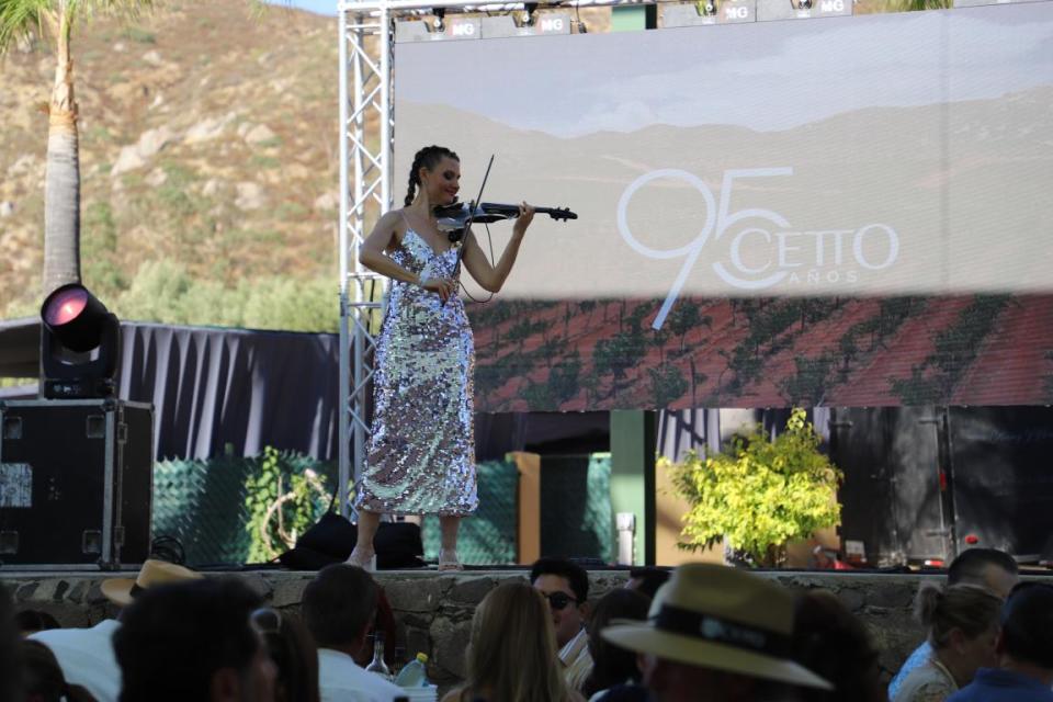 La comida fue amenizada por las finas notas de un violín.