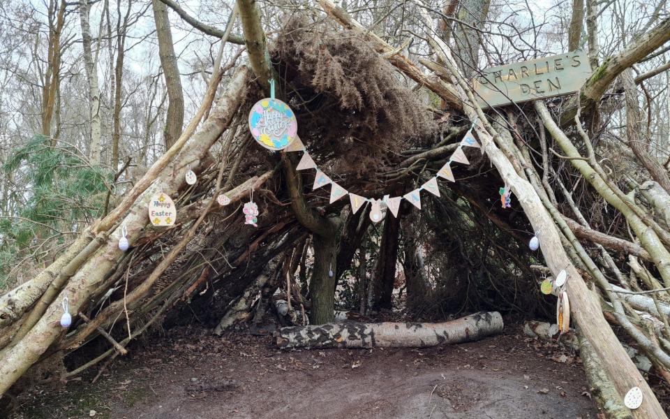 'Charlie's Den' in Guilford, Surrey which has been built and decorated for the enjoyment of children but has now been pulled apart by council workers -  SWNS