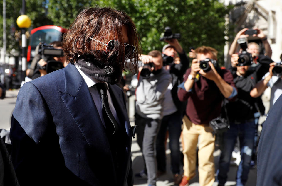 Image: Actor Johnny Depp at the High Court in London (Peter Nicholls / Reuters)