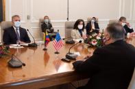 Colombian President Ivan Duque Marquez and U.S. Secretary of State Mike Pompeo meet with the Colombian government cabinet at the presidential house, in Bogota