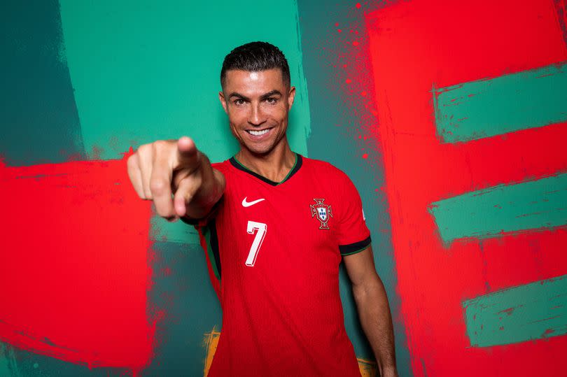 Cristiano Ronaldo of Portugal poses for a portrait during the Portugal Portrait session ahead of the UEFA EURO 2024 Germany on June 09, 2024