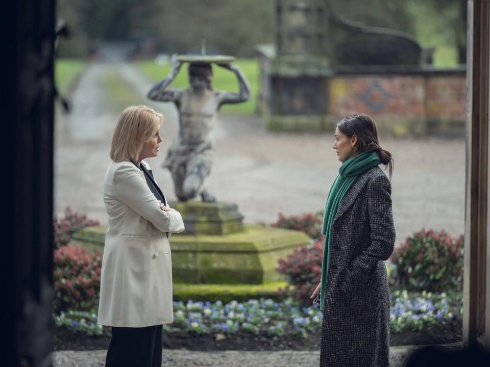 Joanna Lumley as Judith Burkett and Michelle Keegan as Maya Stern in "Fool Me Once."