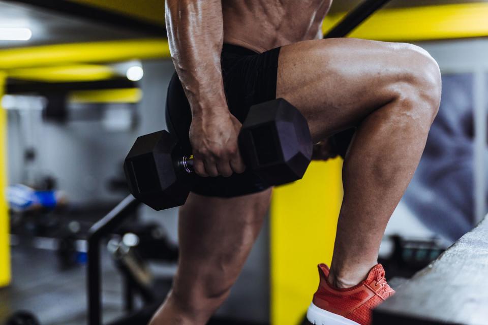 Man exercising in the gym