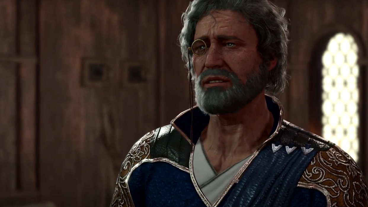  An image of Golbraith, a character added to Baldur's Gate 3 by Larian Studios to pay tribute to a son's father with Alzheimer's. 