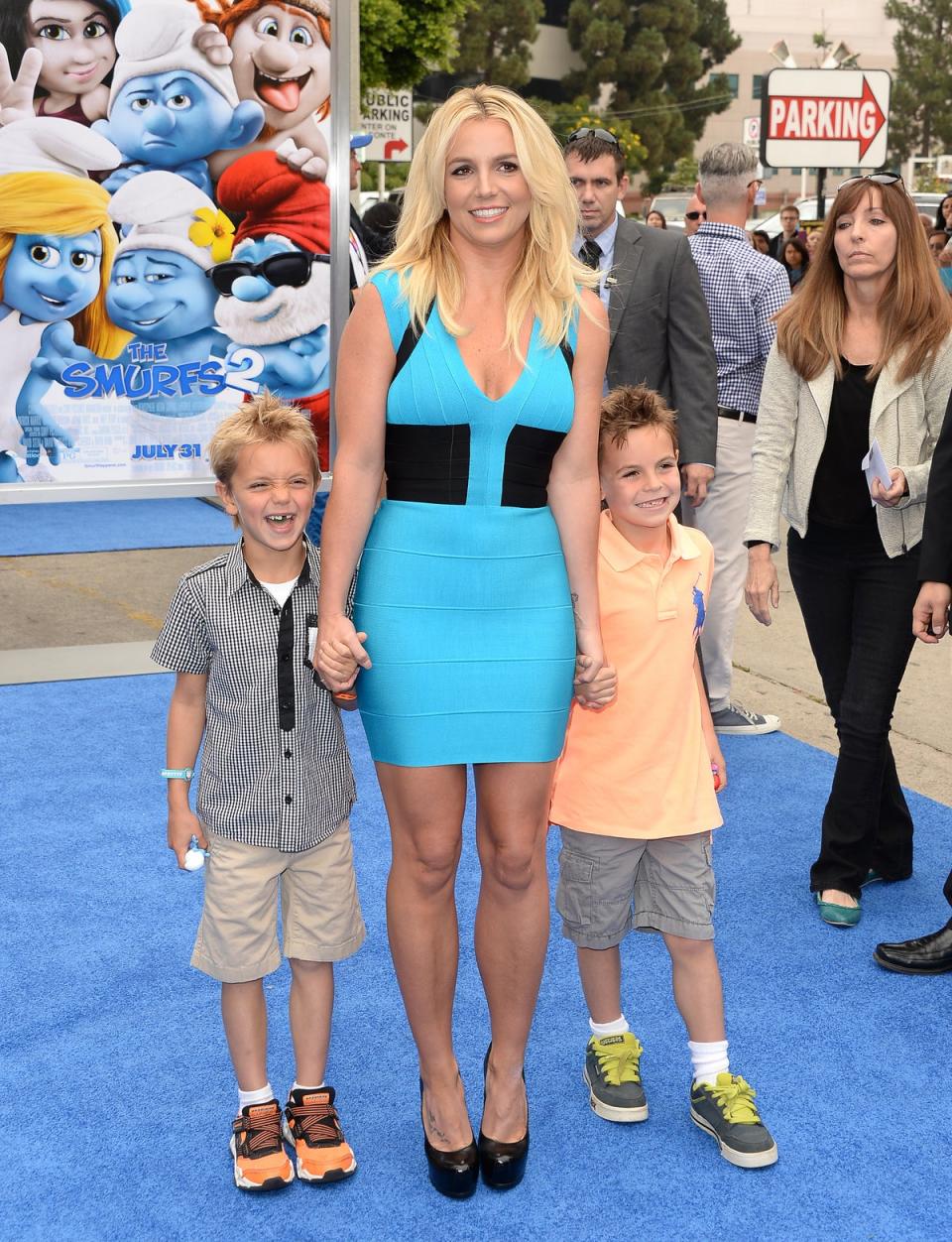 Britney Spears with her two sons, Sean and Jayden Federline, in 2013 (Getty Images)