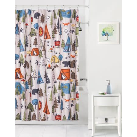 Camp-Motif Shower Curtain