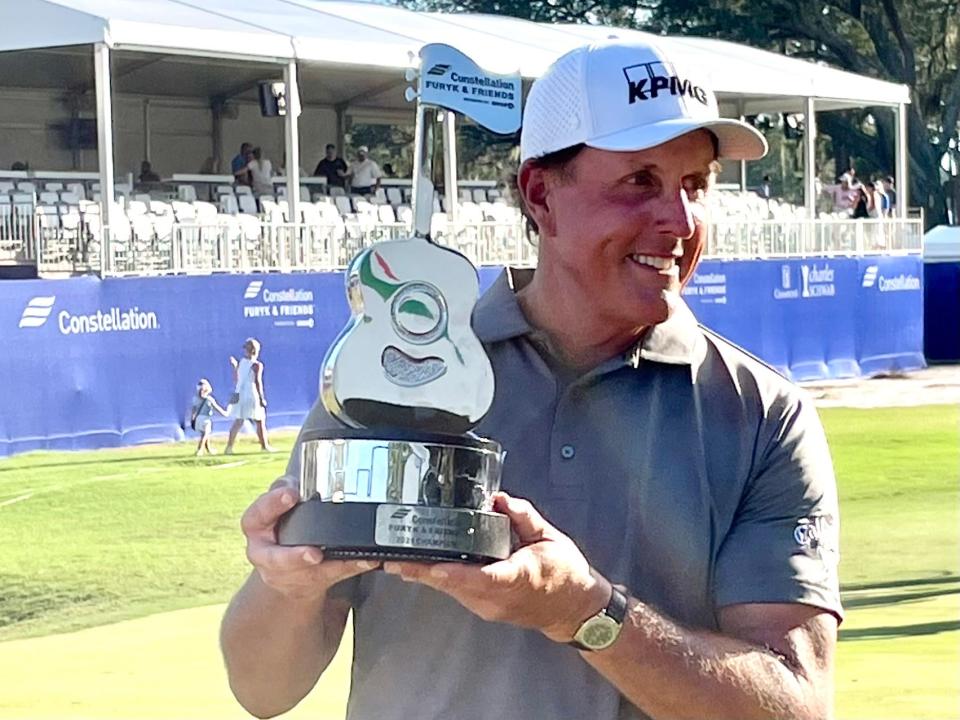 Phil Mickelson won the inaugural Constellation Furyk & Friends last year at the Timuquana Country Club.