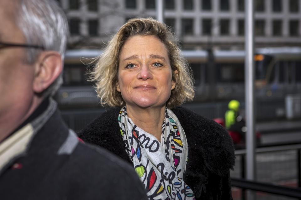 Lawsuit of Delphine Boël against King Albert of Belgium. She claims to be a love-child from Alberts extramarital affair with her mother Sybille de Selys Longchamps.Deplhine Boel arriving at court.