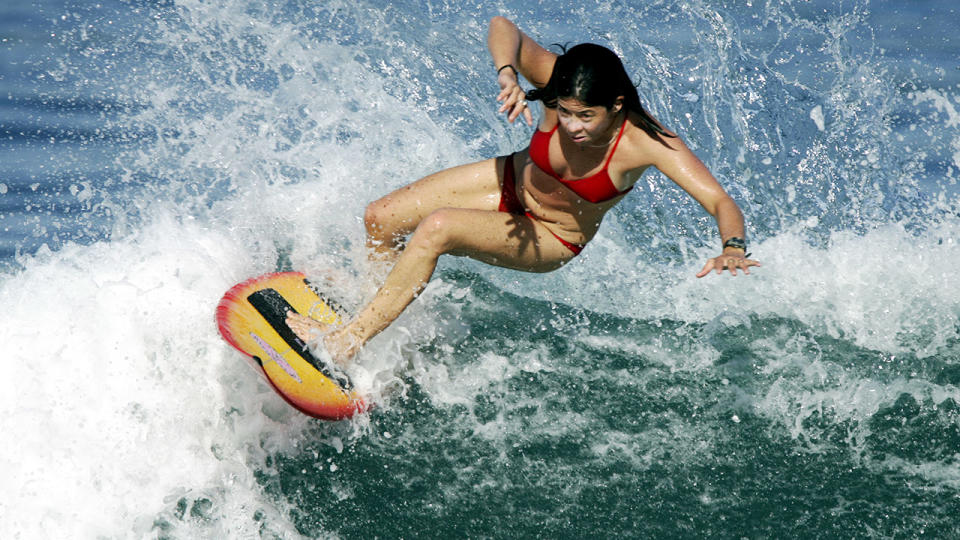 Pauline Menczer, pictured here before the Roxy Pro in Hawaii.