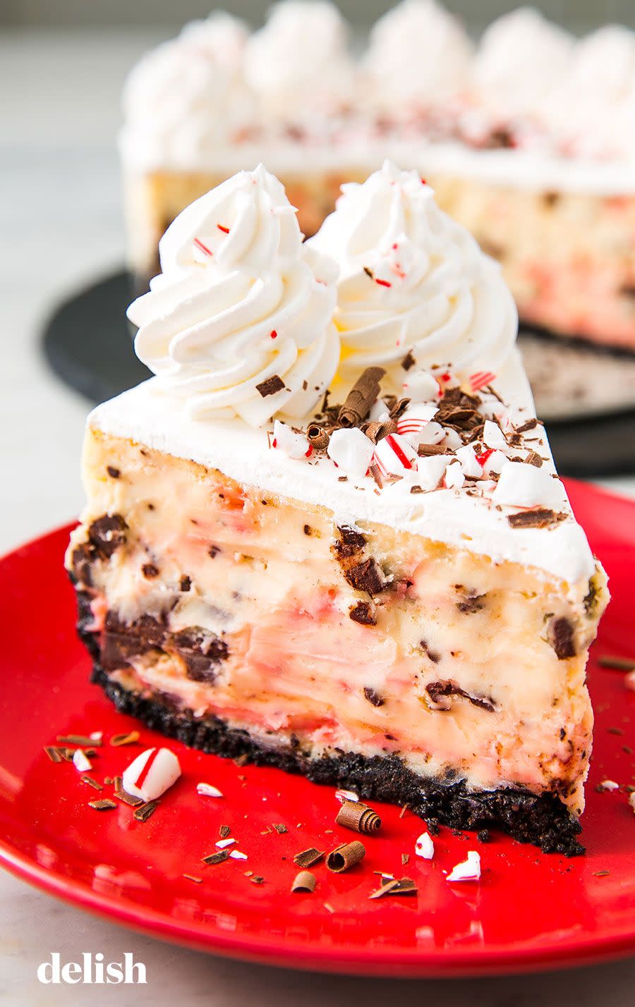 <p>It doesn’t get more festive than everyone’s favorite holiday menu special from The Cheesecake Factory. <a href="https://www.delish.com/holiday-recipes/christmas/a24882732/homemade-peppermint-bark-recipe/" rel="nofollow noopener" target="_blank" data-ylk="slk:Peppermint bark;elm:context_link;itc:0;sec:content-canvas" class="link ">Peppermint bark</a> meets <a href="https://www.delish.com/cooking/recipe-ideas/g2837/cheesecake-recipes/" rel="nofollow noopener" target="_blank" data-ylk="slk:cheesecake;elm:context_link;itc:0;sec:content-canvas" class="link ">cheesecake</a> in this minty, chocolate-y epic dessert. Studded with chopped chocolate and candy canes, it tastes just like the real thing.</p><p>Get the <strong><a href="https://www.delish.com/holiday-recipes/christmas/a25441818/peppermint-bark-cheesecake-recipe/" rel="nofollow noopener" target="_blank" data-ylk="slk:Peppermint Bark Cheesecake recipe;elm:context_link;itc:0;sec:content-canvas" class="link ">Peppermint Bark Cheesecake recipe</a>.</strong></p>