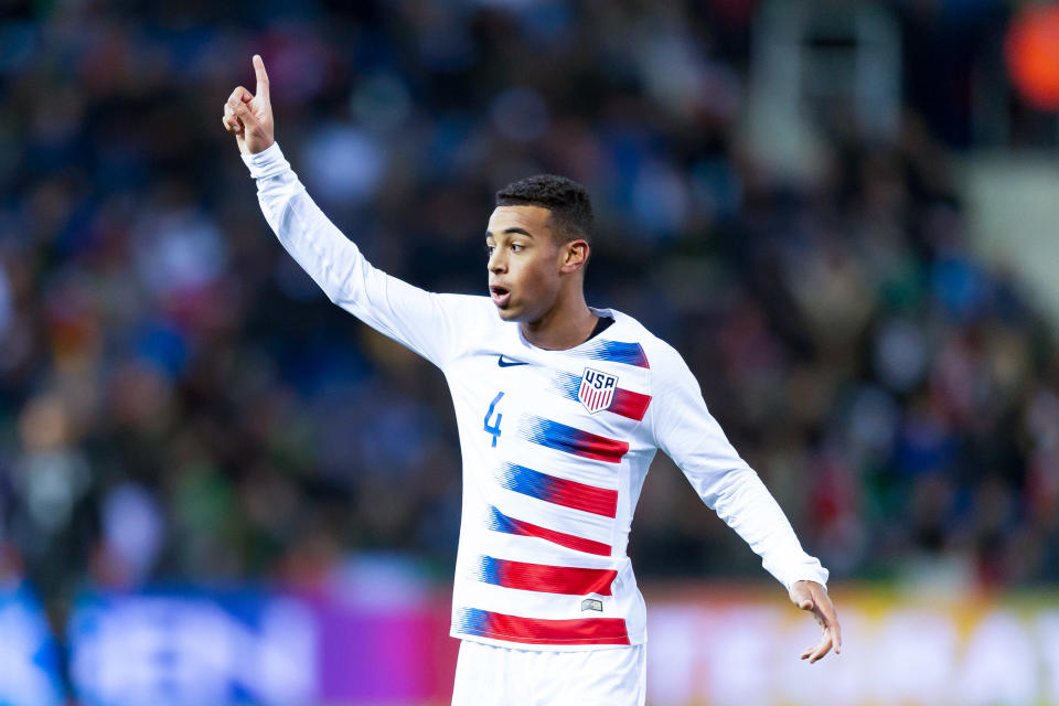 Tyler Adams, who transferred from the New York Red Bulls to Bundesliga side RB Leipzig this month, has hit the ground running in Germany. (Getty)