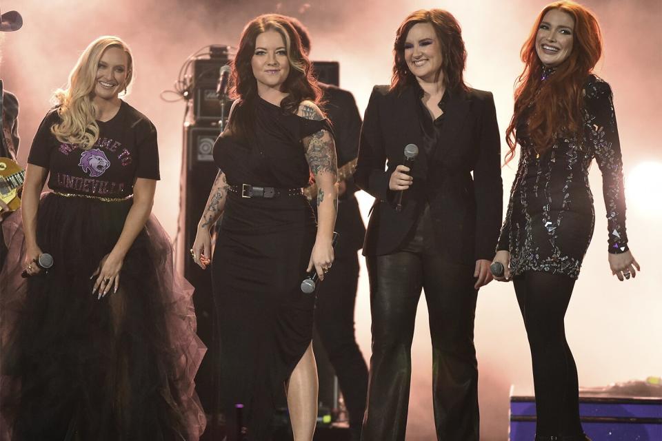 THE 56TH ANNUAL CMA AWARDS - The 56th Annual CMA Awards, Country Musics Biggest Night, hosted by Luke Bryan and Peyton Manning, airs LIVE from Nashville WEDNESDAY, NOV. 9 (8:00-11:00 p.m. EST), on ABC. (ABC via Getty Images)PILLBOX PATTI, ASHLEY MCBRYDE, BRANDY CLARK, CAYLEE HAMMACK