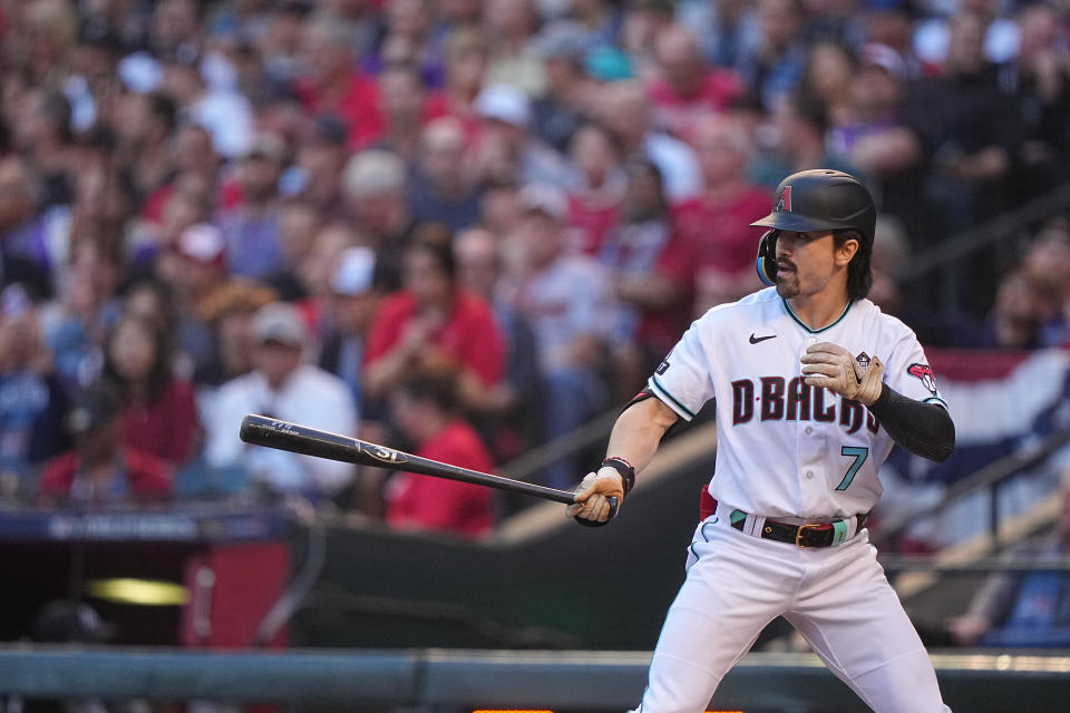 亞利桑那響尾蛇Corbin Carroll。（MLB Photo by Erick W. Rasco/Sports Illustrated via Getty Images) (Set Number: X164450 TK1）