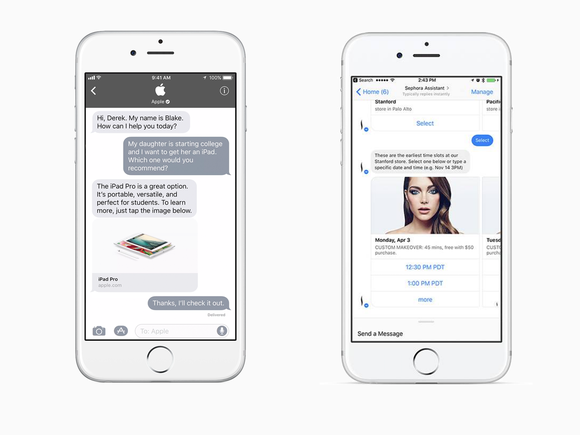 Apple Business Chat compared to Facebook Messenger for Business