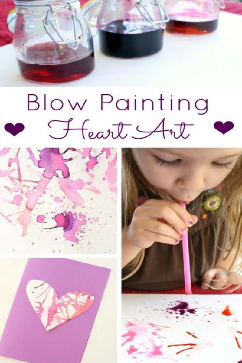 <p>Get the kids involved with this fun crafty card. All you need is <a href="https://www.womansday.com/health-fitness/wellness/a22698221/drinking-water-for-skin/" rel="nofollow noopener" target="_blank" data-ylk="slk:water;elm:context_link;itc:0;sec:content-canvas" class="link ">water</a> and food coloring to make beautiful abstract designs.</p><p><strong><em>Get the tutorial at <a href="http://theimaginationtree.com/2015/01/valentines-cards-for-kids-straw-blown-hearts.html" rel="nofollow noopener" target="_blank" data-ylk="slk:The Imagination Tree;elm:context_link;itc:0;sec:content-canvas" class="link ">The Imagination Tree</a>.</em></strong></p><p><em><strong><strong><strong><strong><strong><strong><strong>What You'll Need:</strong></strong></strong> </strong></strong></strong></strong></em><a href="https://www.amazon.com/Assorted-Colors-Straws-Drinking-Smoothies/dp/B07H4V4F1T" rel="nofollow noopener" target="_blank" data-ylk="slk:Straws;elm:context_link;itc:0;sec:content-canvas" class="link ">Straws </a>($5 for 100 straws, Amazon)</p>