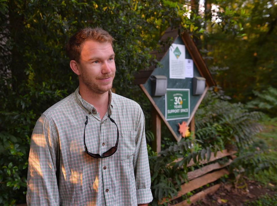 Sam Parrott is the new executive director of the Spartanburg Area Conservancy (SPACE). A native of Spartanburg, Parrott is a graduate of Spartanburg Day School and Wofford College, where he majored in Environmental Studies. Parrott talks about his new role with SPACE while walking along the Cottonwood Trail in Spartanburg, Wednesday, August 10, 2022. 