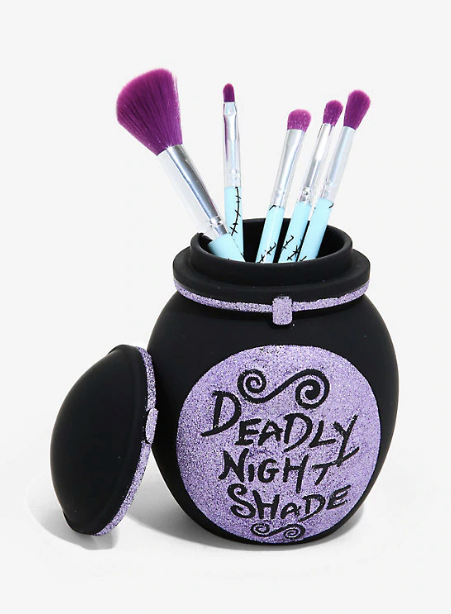 Loungefly The Nightmare Before Christmas Deadly Nightshade Makeup Brush Set and Holder