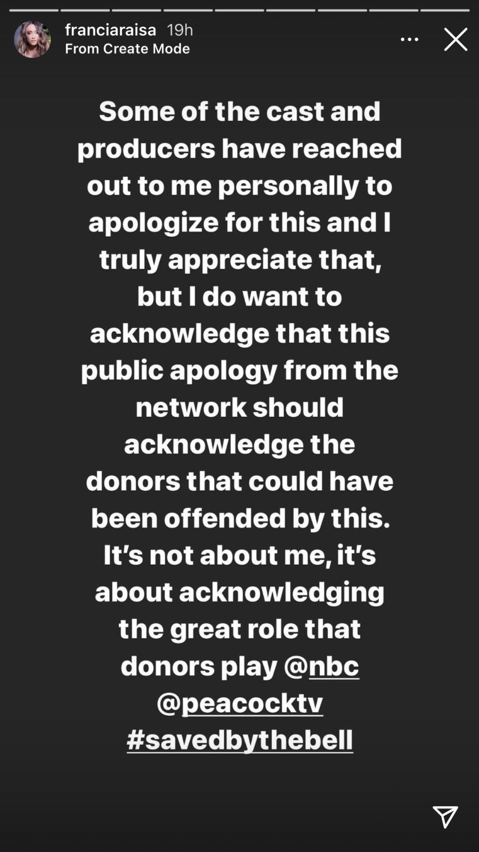 Francia Raisa is reacting to the jokes about the kidney she donated to Selena Gomez. (Photo: Instagram Stories)