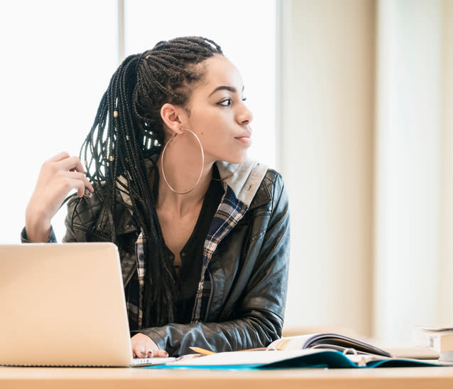 Girl studying