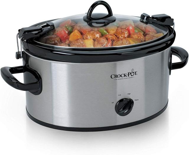  Crock-Pot Small 3.5 Quart Casserole Manual Slow Cooker and Food  Warmer, Charcoal