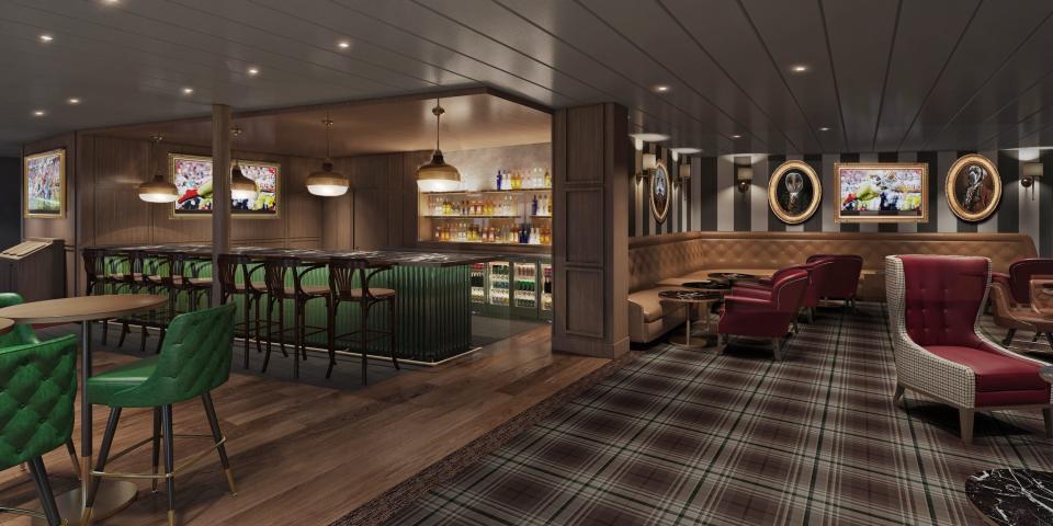A rendering of the crew pub aboard Royal Caribbean's upcoming Icon of the Seas