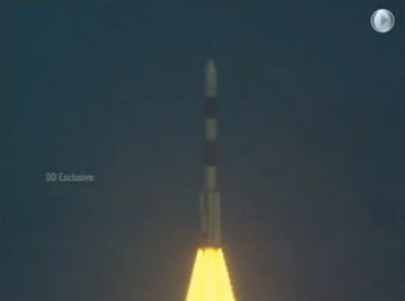 A Polar Satellite Launch Vehicle launches India's first mission to Mars, the Mars Orbiter Mission, from the the Indian Space Research Organisation's Satish Dhawan Space Centre in Sriharikota on Nov. 5, 2013.