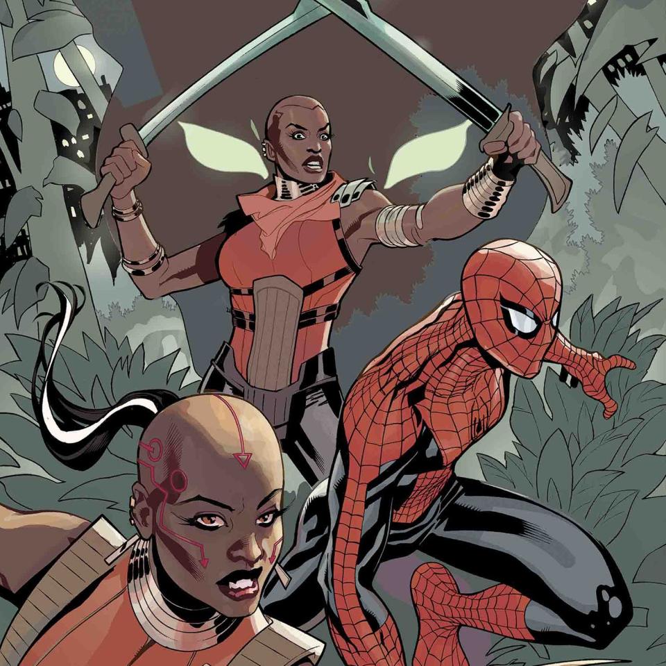 Take a first look at Marvel’s Black Panther spin-off—focused on Wakanda’s female warriors, the Dora Milaje.