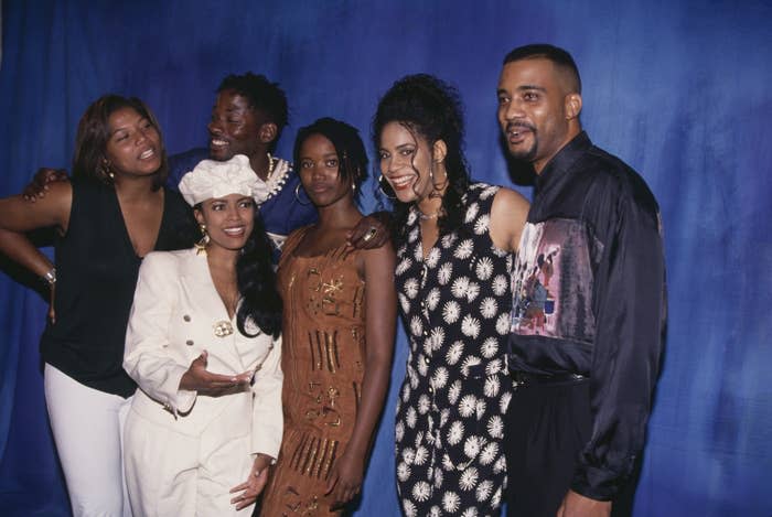 The cast of "Living Single" caught off gaurd