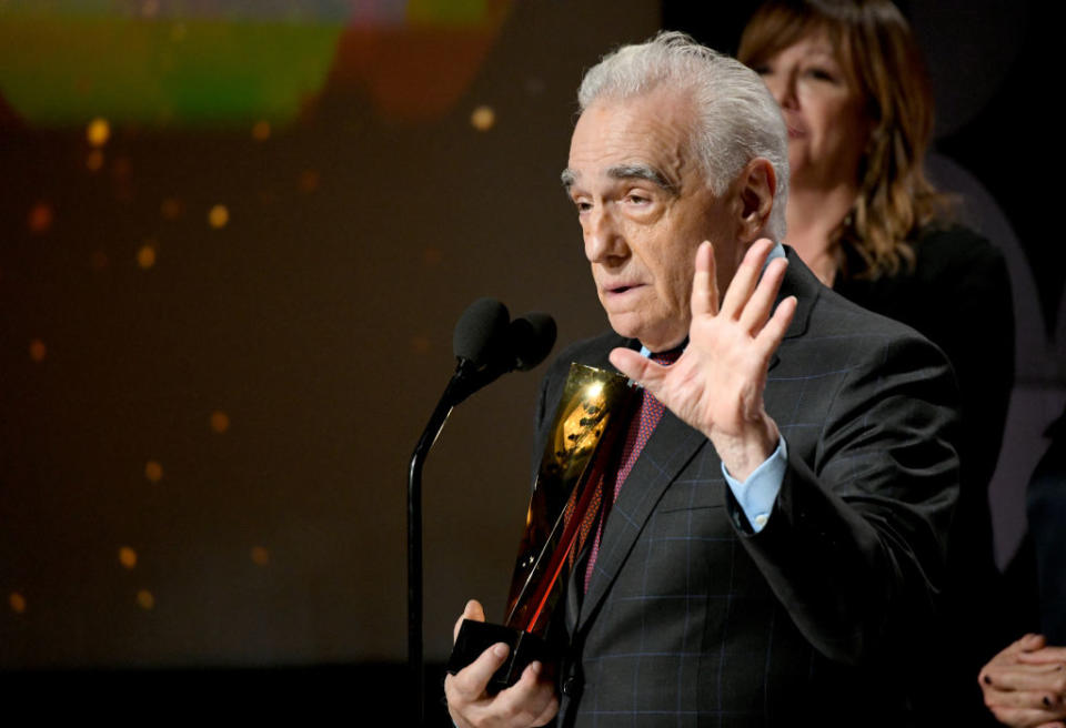 BEVERLY HILLS, CALIFORNIA - JANUARY 11: Martin Scorsese accepts Best Movie for Grownups for 'The Irishman' onstage during AARP The Magazine's 19th Annual Movies For Grownups Awards at Beverly Wilshire, A Four Seasons Hotel on January 11, 2020 in Beverly Hills, California. (Photo by Michael Kovac/Getty Images for AARP)