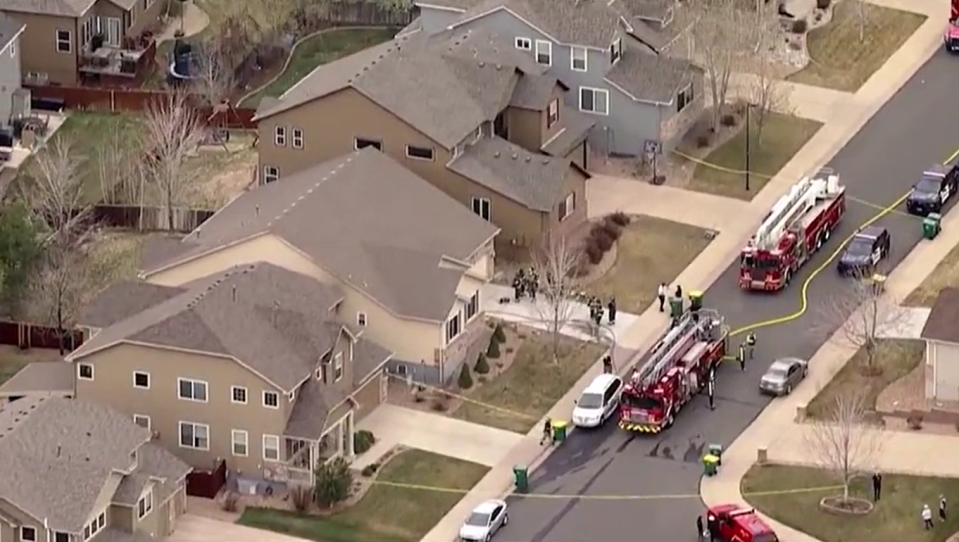 SkyFOX flew above the scene of a fire on Dove Place in Castle Rock that killed one on April 26, 2022.