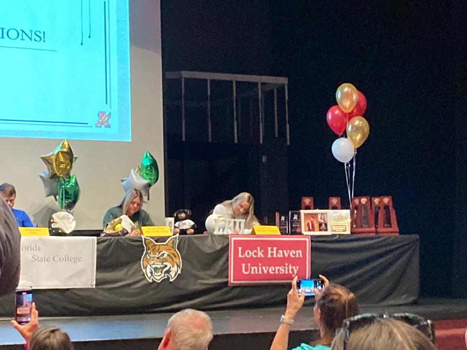 Astronaut high school held a signing ceremony for five athletes on Friday April 12, 2024.